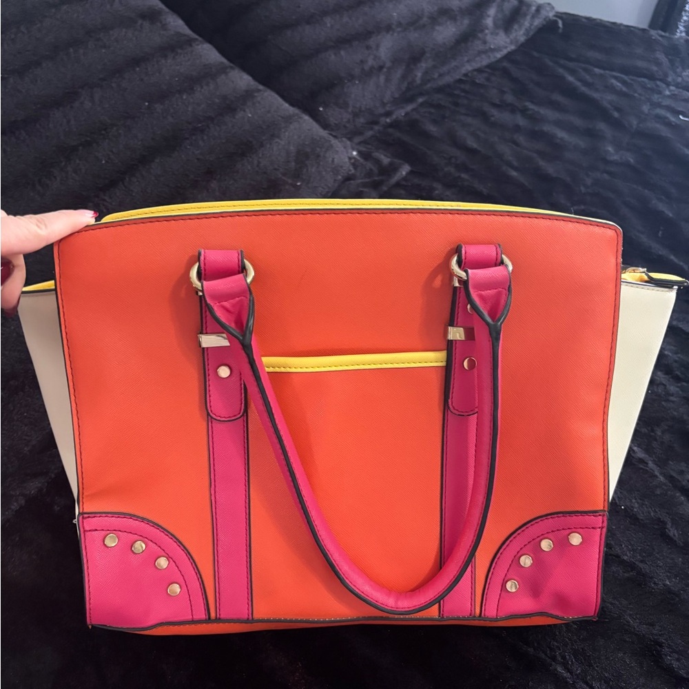Aldo Orange and Pink Tote Bag
